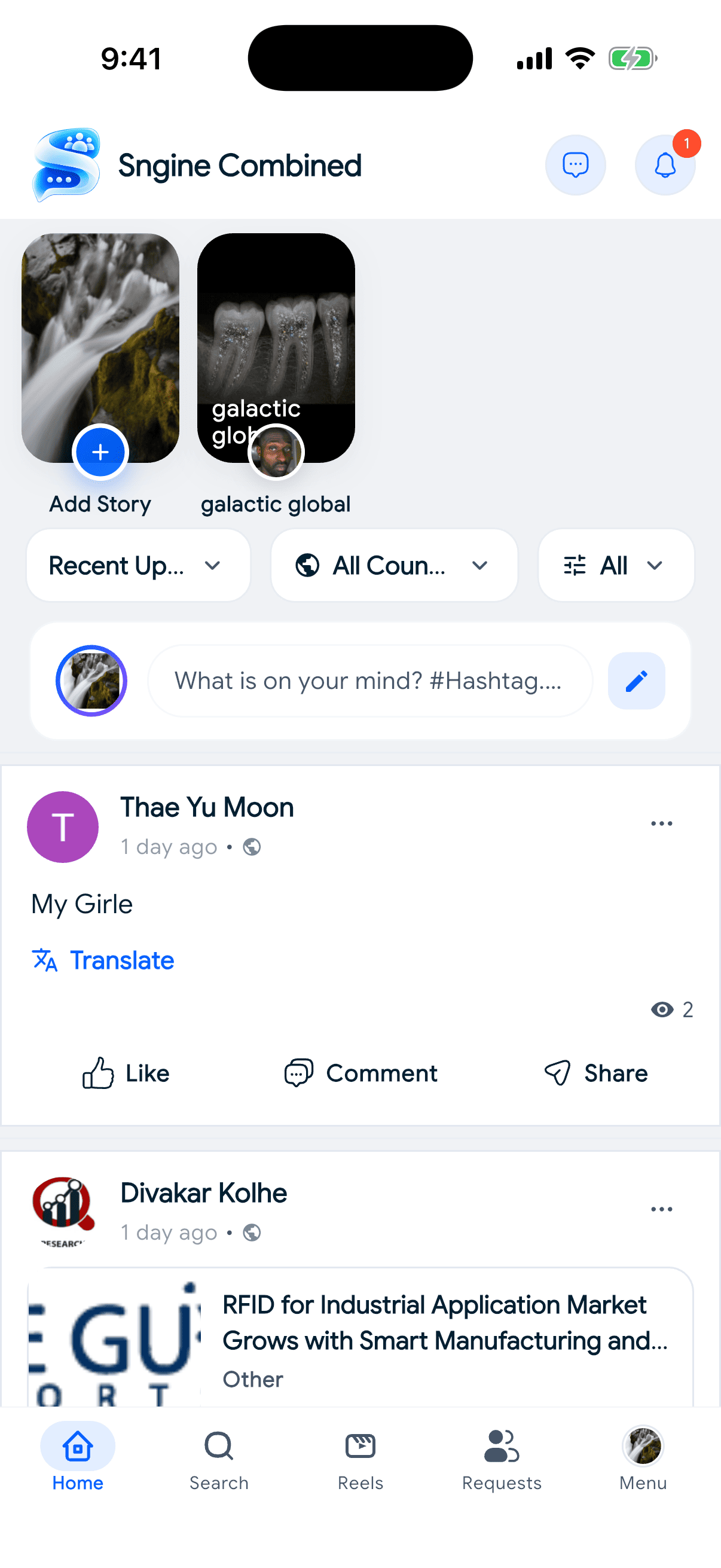 Sngine Combined – Flutter Social Networking App (Android & iOS)